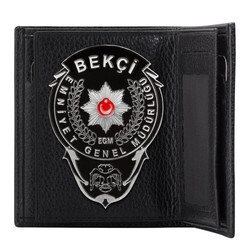 Bekçi Rozetli Klasik Cüzdan Siyah - 6