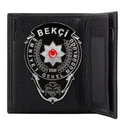 Bekçi Rozetli Klasik Cüzdan Siyah - 6