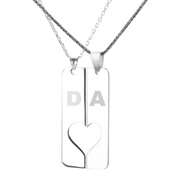 Birbirini Tamamlayan Kalpli Sevgili Kolyesi - Anı Yüzük