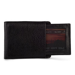 Bifold Genuine Leather Wallet with Extra Card Holder and Coin Pouch Black - 5