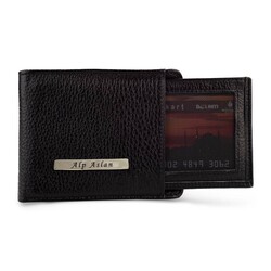 Bifold Genuine Leather Wallet with Extra Card Holder and Coin Pouch Black - 3