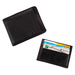 Bifold Genuine Leather Wallet with Extra Card Holder and Coin Pouch Black - 10