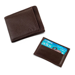 Bifold Genuine Leather Wallet with Extra Card Holder and Coin Pouch Brown - 1