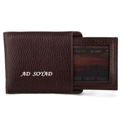 Bifold Genuine Leather Wallet with Extra Card Holder and Coin Pouch Brown - 2