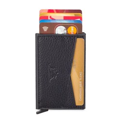 Change Anıtolia Hakiki Deri Bozuk Para Bölmeli Mekanizmalı Kartlık Cüzdan Siyah - Anı Yüzük