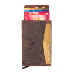 Change Anıtolia Vintage Crazy Deri Bozuk Para Bölmeli Mekanizmalı Kartlık Cüzdan Eskitme Kahverengi - Anı Yüzük