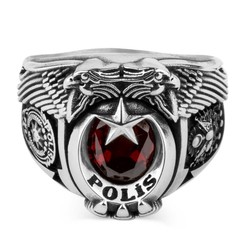 Çift Kartal Baş Osmanlı Armalı Bayan Polis Yüzüğü - Anı Yüzük