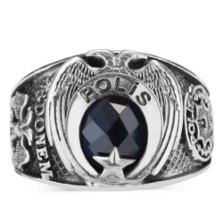 Çift Kartal Başlı 18.Dönem 2017 Polis Yüzüğü - Anı Yüzük