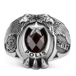 Çift Kartal Başlı 2017 Polis Yüzüğü - Anı Yüzük