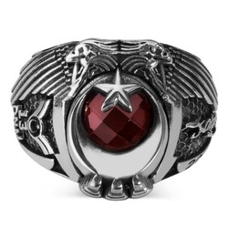 Çift Kartal Başlı Kara Kuvvetleri Astsubay Yüzüğü - Anı Yüzük