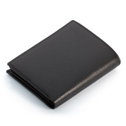 Genuine Leather Vertical Classic Men's Wallet with Badge Area Black - 2