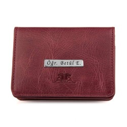 Anıtolia Spor Tasarım Çıtçıtlı Crazy Deri Erkek Kartlık Cüzdan Bordo - Anı Yüzük