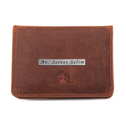 Anıtolia Spor Tasarım Çıtçıtlı Crazy Deri Erkek Kartlık Cüzdan Eskitme Taba - Anı Yüzük