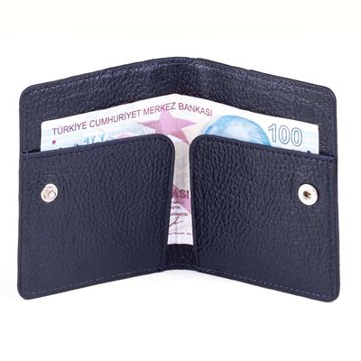 Practical Design Croco Leather Slim Card Holder Wallet with Gripper Navy Blue - 6