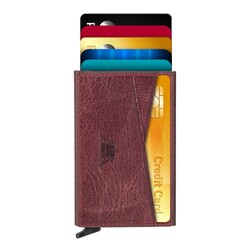 Crosswise Anıtolia Crazy Deri Pratik Mekanizmalı Kartlık Bordo - Anı Yüzük