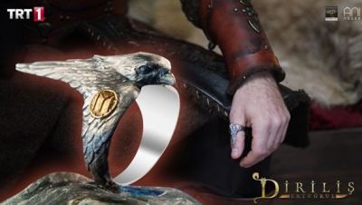 Diriliş Ertuğrul Dizisi Şahin Motifli Ertuğrul Zihgir Yüzüğü - 3