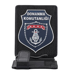 Donanma Komutanlığı Rozetli Para Tokalı Kartlık Cüzdan Siyah - 7