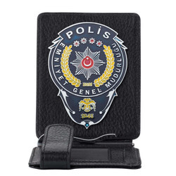 Emniyet Genel Müdürlüğü Polis Rozetli Para Tokalı Kartlık Cüzdan Siyah - 6