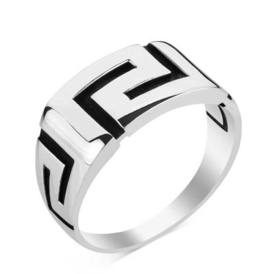 Elegant 925 Sterling Silver Mens Ring - 1