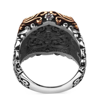 Fashionable Design Black Onyx Stone Silver Men Ring - 3