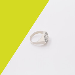 FB Lisanslı Gümüş Minimalist 100.Yıl Yüzüğü - 6