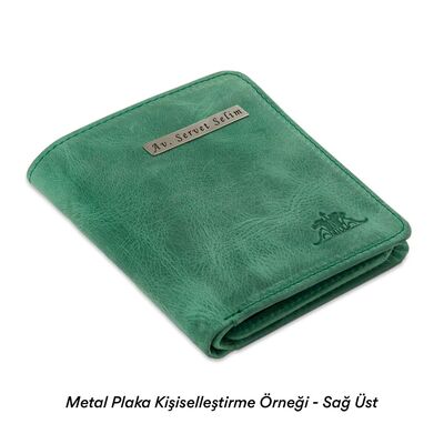 Fonksiyonel Crazy Deri Klasik Erkek Cüzdan Fıstık Yeşili - 4