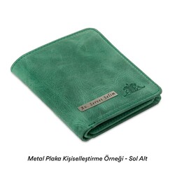 Fonksiyonel Crazy Deri Klasik Erkek Cüzdan Fıstık Yeşili - 3