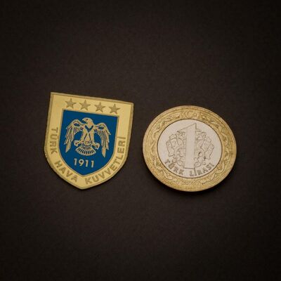 Gold-Mavi Hava Kuvvetleri Mini Cüzdan Rozeti - 2