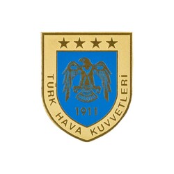 Gold-Mavi Hava Kuvvetleri Mini Cüzdan Rozeti - Anı Yüzük