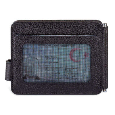 Gold-Mavi Hava Kuvvetleri Mini Rozetli Çift Taraflı Para Tokalı Kartlık Cüzdan Siyah - 3