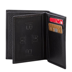 Gold-Mavi Hava Kuvvetleri Mini Rozetli Klasik Deri Cüzdan Siyah Model 2 - 4