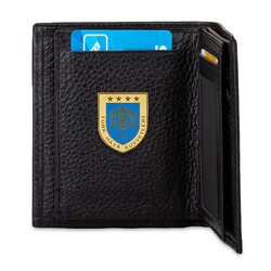 Gold-Mavi Hava Kuvvetleri Mini Rozetli Klasik Deri Cüzdan Siyah Model 2 - Anı Yüzük
