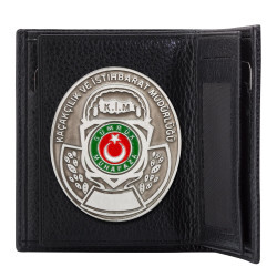 Gri Renk Gümrük Muhafaza Kaçakçılık Rozetli Klasik Cüzdan Siyah - 5