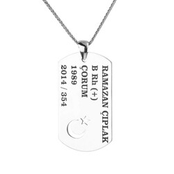 Gümüş Ay Yıldız Asker Künyesi - Anı Yüzük