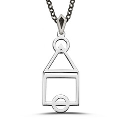 Gümüş Erkek Squid Game Dizisi Kolyesi Zincirli Model2 - Anı Yüzük