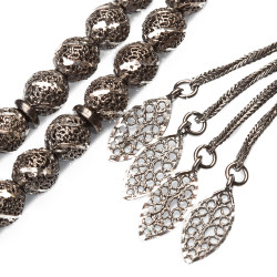 Gümüş Kalem İşlemeli Telkari Tesbih - 2