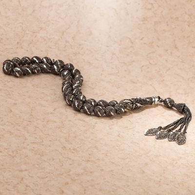 Gümüş Kalem İşlemeli Telkari Tesbih - 4