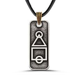 Gümüş Renk Erkek Squid Game Kolye Deri İpli - Anı Yüzük