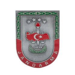 Gri Renk Jandarma 1839 Cüzdan Rozeti - 1