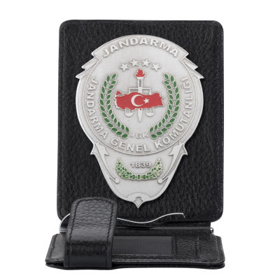 Jandarma Genel Komutanlığı Rozetli Para Tokalı Kartlık Cüzdan Siyah - 1