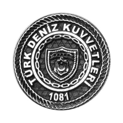 Gümüş Yuvarlak Türk Deniz Kuvvetleri Yaka Rozeti - 1