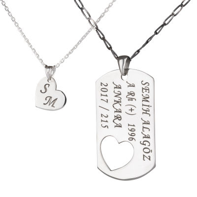 Heart Shaped Couples Necklace - 1