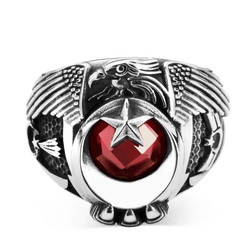 Jandarma Şualı Tek Kartal Başlı Uzman Çavuş Yüzüğü - Anı Yüzük