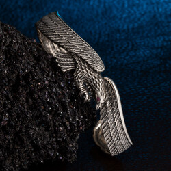 Kartal Motifli 925 Ayar Gümüş Bileklik - Anı Yüzük