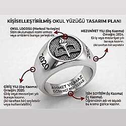 Kişiye Özel Lise Yüzüğü - Yüz Tarihi Lise - Anı Yüzük