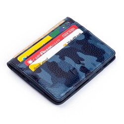 Kişiye Özel İsimli Çıtçıtlı İnce Deri Kartlık Koyu Kamuflaj Lacivert - Anı Yüzük