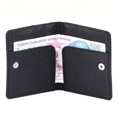 Kroko Deri Çıtçıtlı Kartlık Siyah - 6