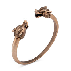 Kurt Kafası Figürlü 925 Ayar Gümüş Erkek Bileklik Rose Renk - Anı Yüzük