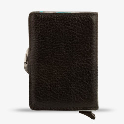 Automatic Pop-up Leather Card Holder Black with Two Mechanisms - 2