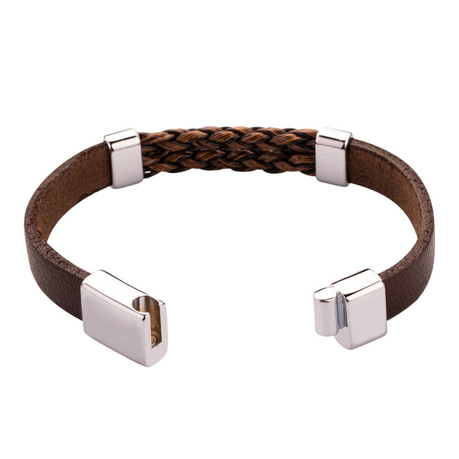 Mıknatıslı Deri Erkek Bileklik Kahverengi